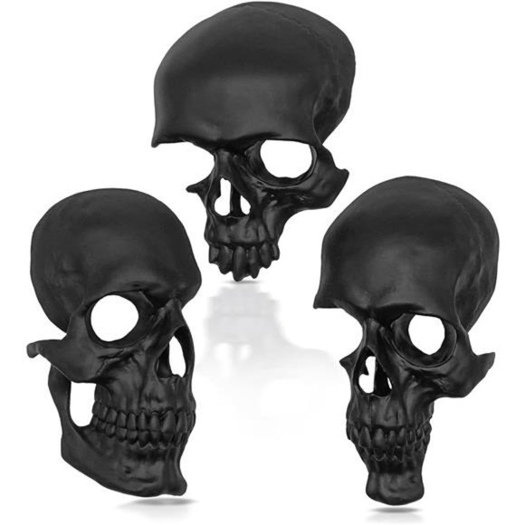 Gothic Wall Decor - Black Skull Decor for Home - Halloween Wall Decor - Picture 1 of 6